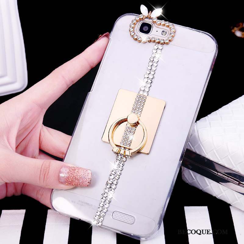 Huawei Ascend G7 Tendance Anneau Étui Rose Coque De Téléphone Strass