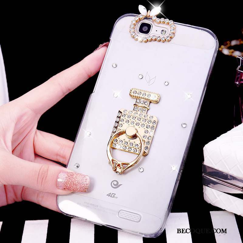 Huawei Ascend G7 Tendance Anneau Étui Rose Coque De Téléphone Strass