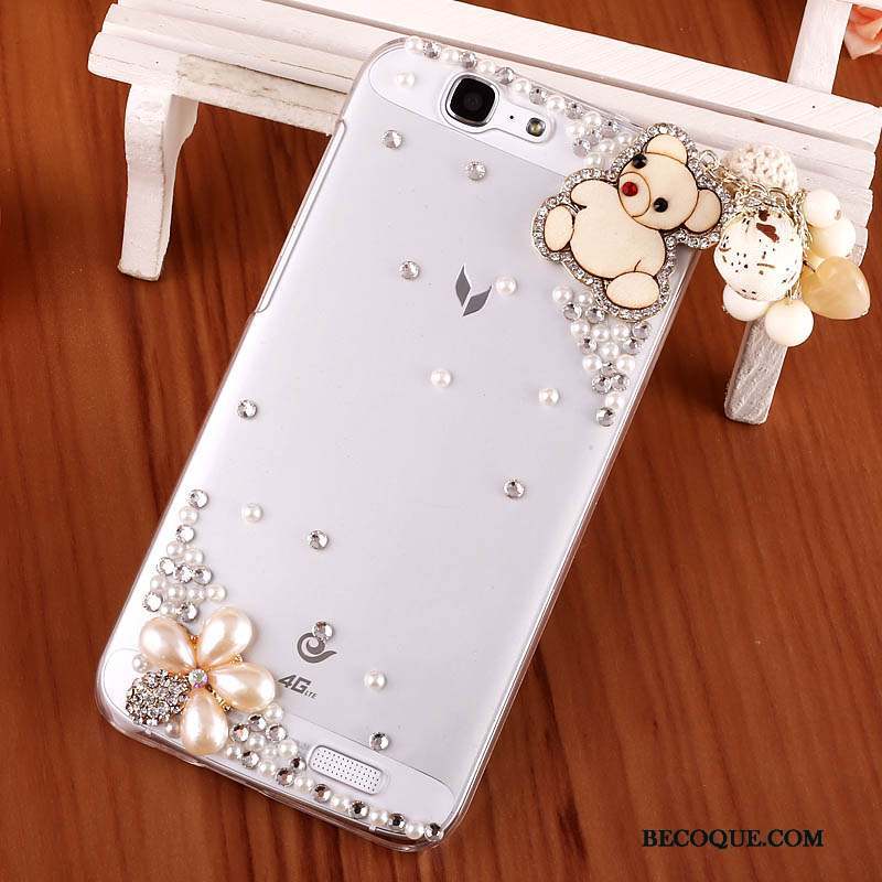 Huawei Ascend G7 Transparent Étui Difficile Coque De Téléphone Protection Strass