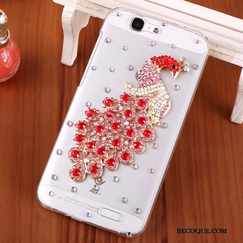 Huawei Ascend G7 Transparent Étui Difficile Coque De Téléphone Protection Strass