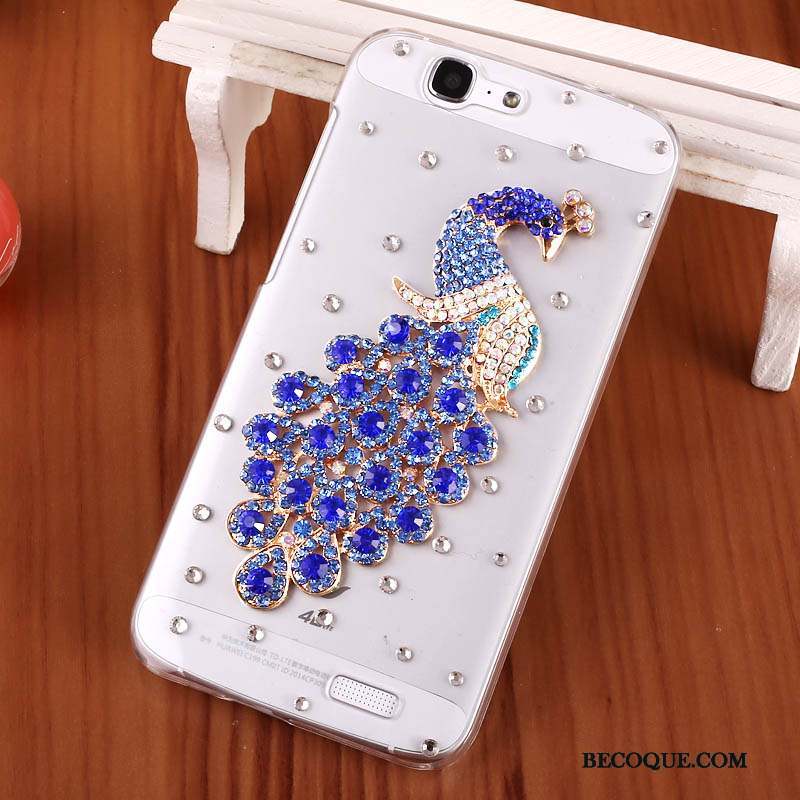 Huawei Ascend G7 Transparent Étui Difficile Coque De Téléphone Protection Strass