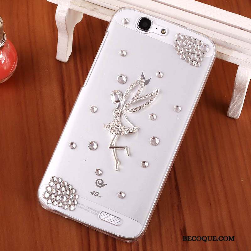 Huawei Ascend G7 Transparent Étui Difficile Coque De Téléphone Protection Strass