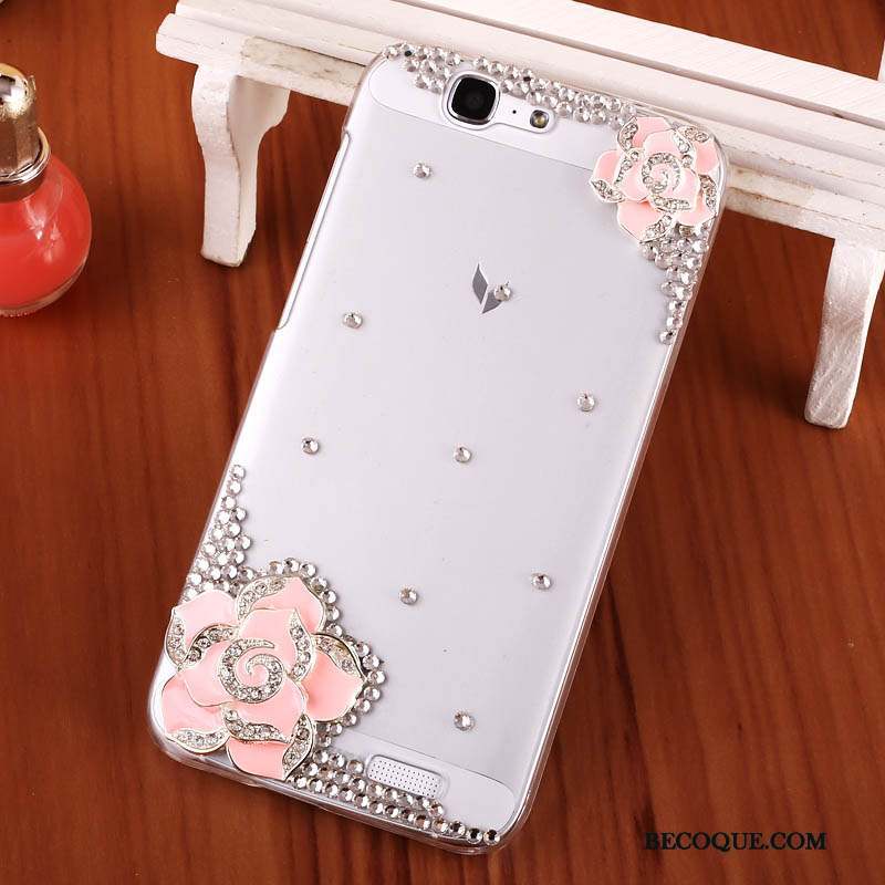 Huawei Ascend G7 Transparent Étui Difficile Coque De Téléphone Protection Strass