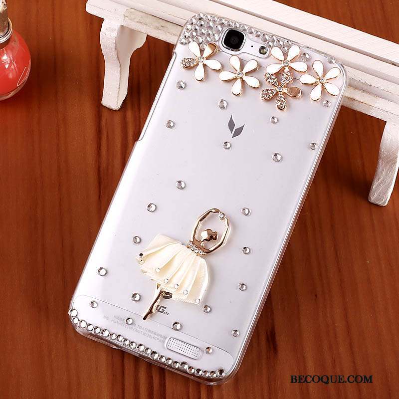 Huawei Ascend G7 Transparent Étui Difficile Coque De Téléphone Protection Strass