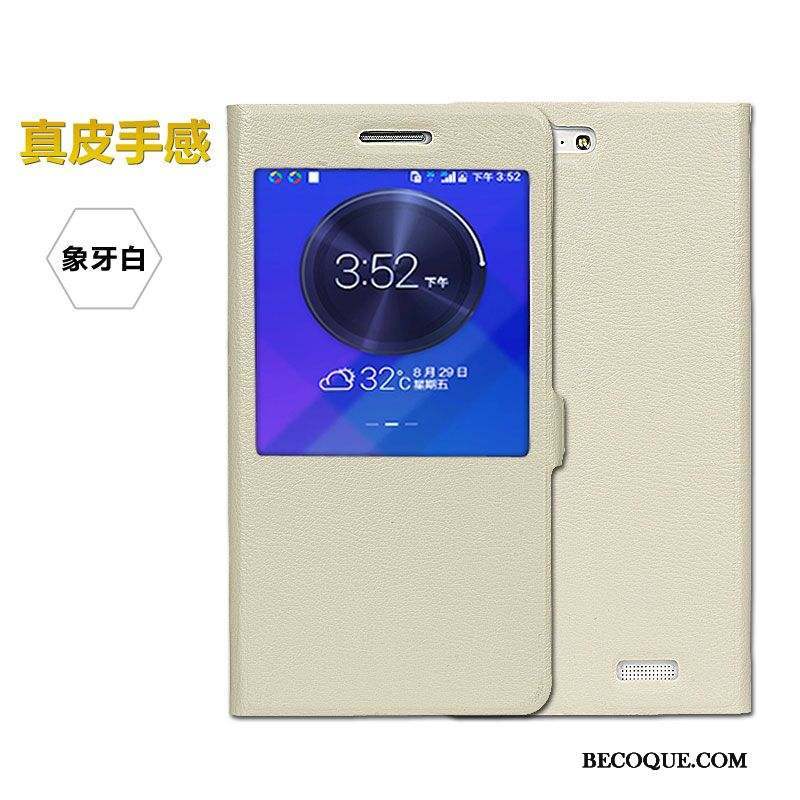 Huawei Ascend G7 Étui En Cuir Clamshell Rouge Protection Coque De Téléphone Téléphone Portable