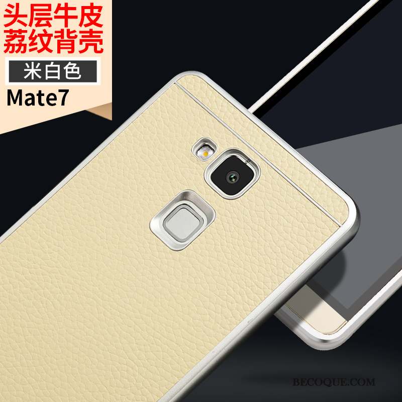 Huawei Ascend Mate 7 Coque De Téléphone Border Protection Étui Marron