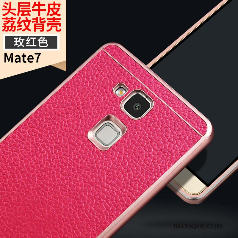 Huawei Ascend Mate 7 Coque De Téléphone Border Protection Étui Marron