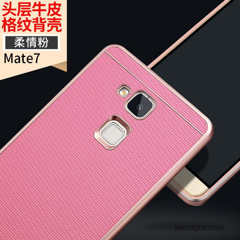 Huawei Ascend Mate 7 Coque De Téléphone Border Protection Étui Marron