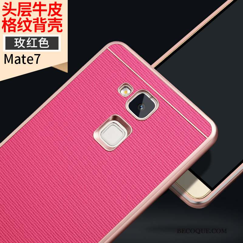 Huawei Ascend Mate 7 Coque De Téléphone Border Protection Étui Marron