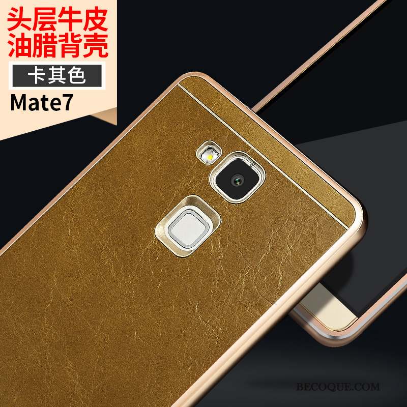 Huawei Ascend Mate 7 Coque De Téléphone Border Protection Étui Marron