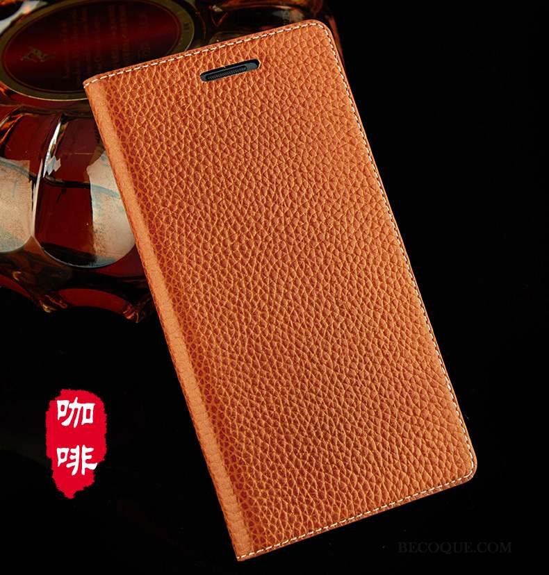 Huawei Ascend Mate 7 Coque Protection Incassable Rouge Étui En Cuir Cuir Véritable Grand