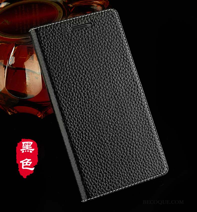 Huawei Ascend Mate 7 Coque Protection Incassable Rouge Étui En Cuir Cuir Véritable Grand