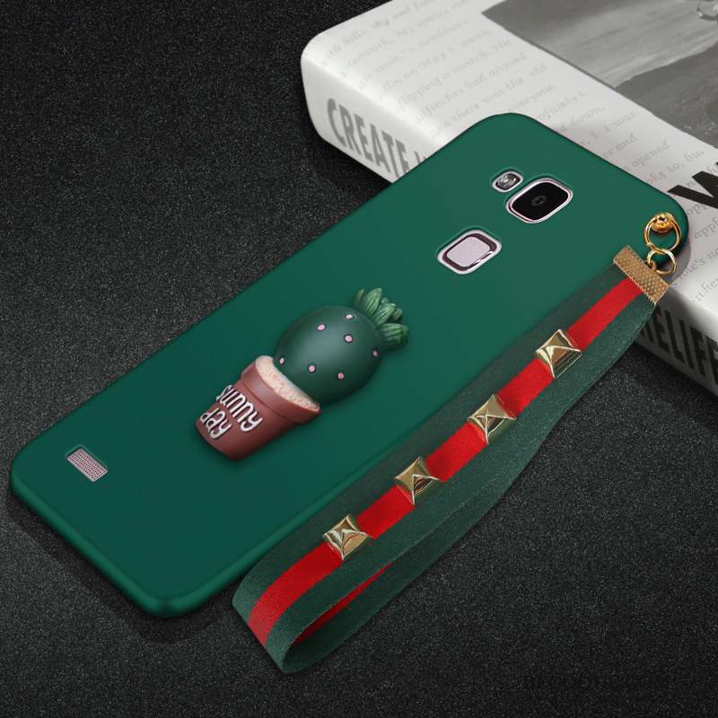 Huawei Ascend Mate 7 Coque Protection Étui Incassable Ornements Suspendus Vert Foncé Silicone