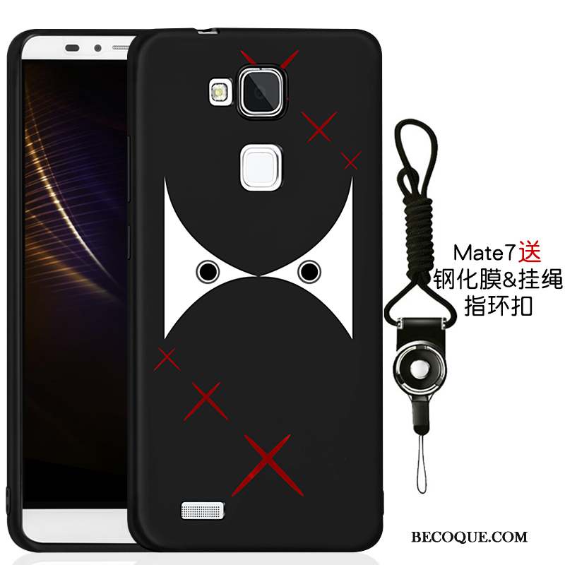 Huawei Ascend Mate 7 Coque Silicone Noir Protection Nouveau Fluide Doux