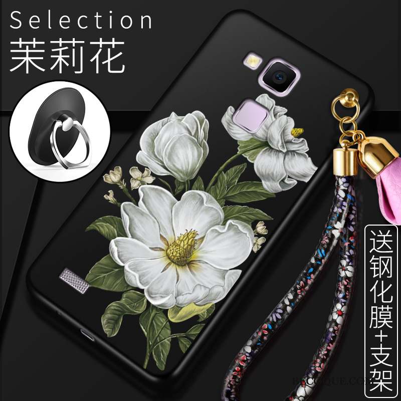 Huawei Ascend Mate 7 Fluide Doux Coque Silicone Étui Noir Protection