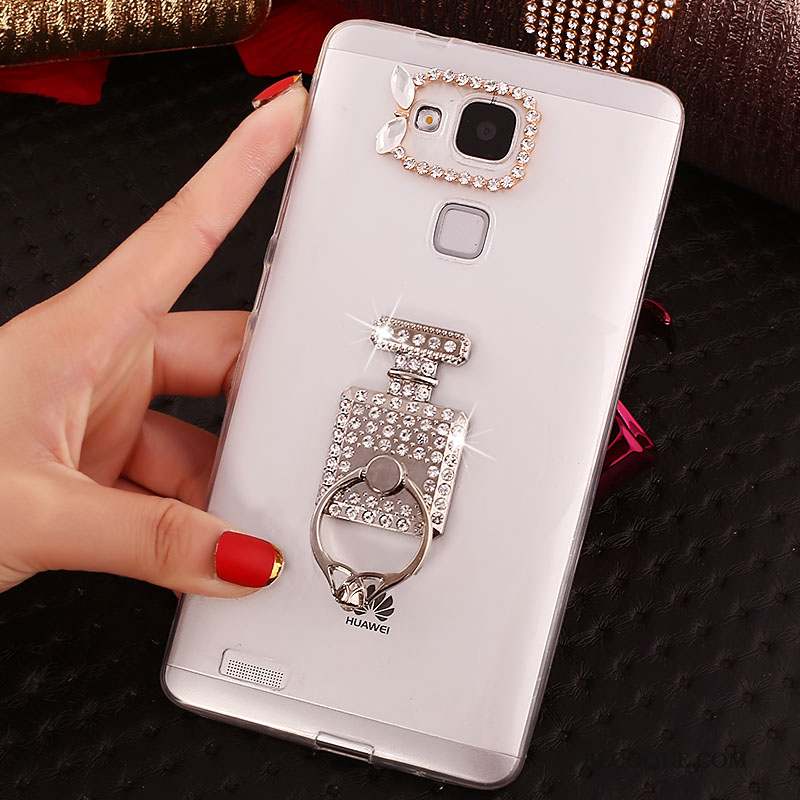 Huawei Ascend Mate 7 Fluide Doux Étui Coque Or Strass Téléphone Portable