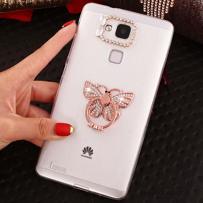 Huawei Ascend Mate 7 Fluide Doux Étui Coque Or Strass Téléphone Portable