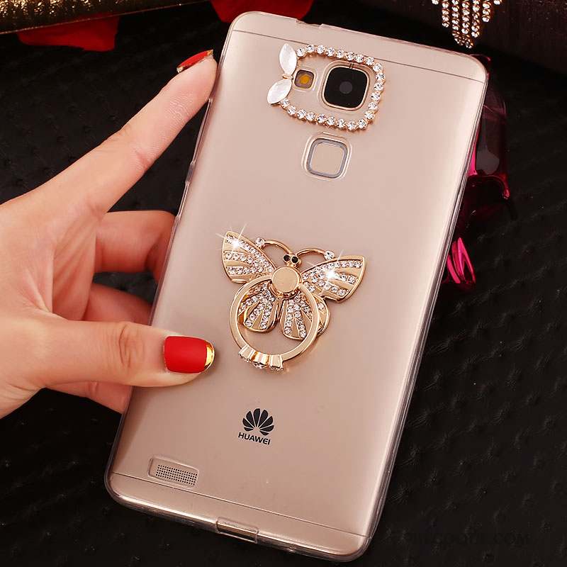 Huawei Ascend Mate 7 Fluide Doux Étui Coque Or Strass Téléphone Portable