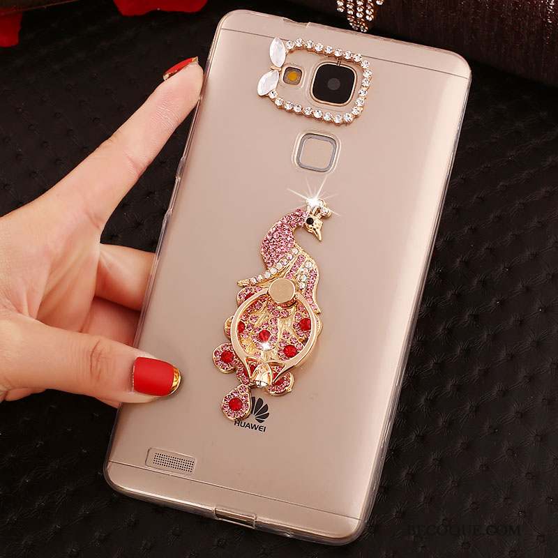 Huawei Ascend Mate 7 Fluide Doux Étui Coque Or Strass Téléphone Portable