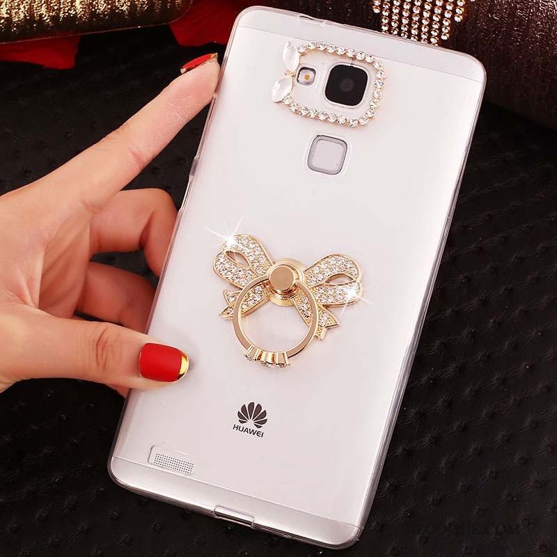 Huawei Ascend Mate 7 Fluide Doux Étui Coque Or Strass Téléphone Portable