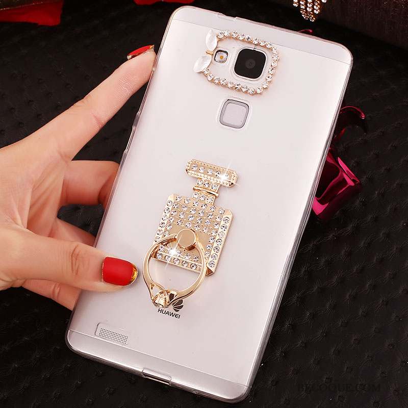 Huawei Ascend Mate 7 Fluide Doux Étui Coque Or Strass Téléphone Portable