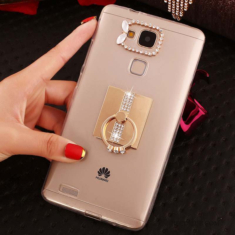 Huawei Ascend Mate 7 Fluide Doux Étui Coque Or Strass Téléphone Portable