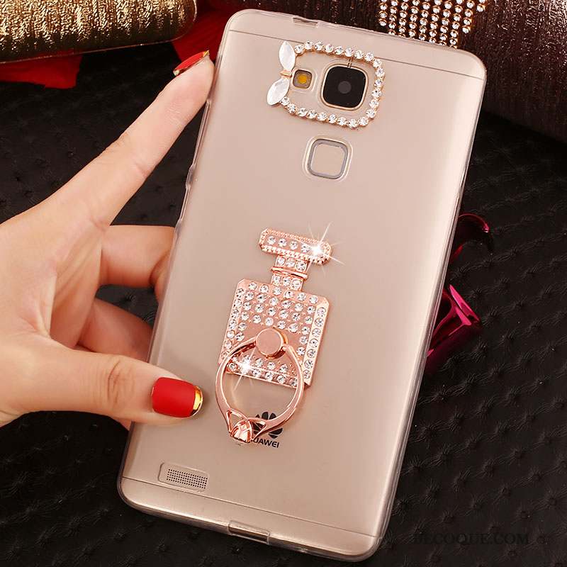 Huawei Ascend Mate 7 Fluide Doux Étui Coque Or Strass Téléphone Portable