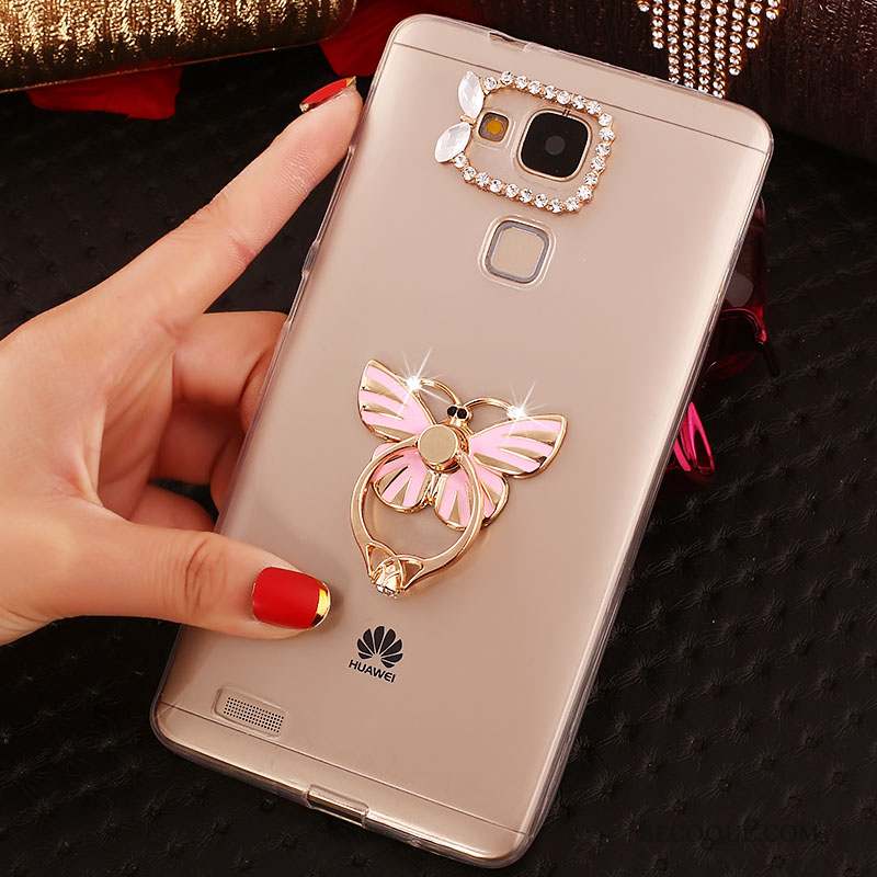 Huawei Ascend Mate 7 Fluide Doux Étui Coque Or Strass Téléphone Portable