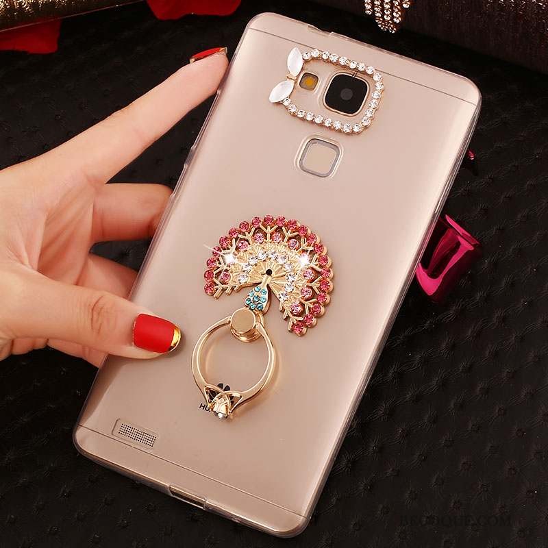 Huawei Ascend Mate 7 Fluide Doux Étui Coque Or Strass Téléphone Portable