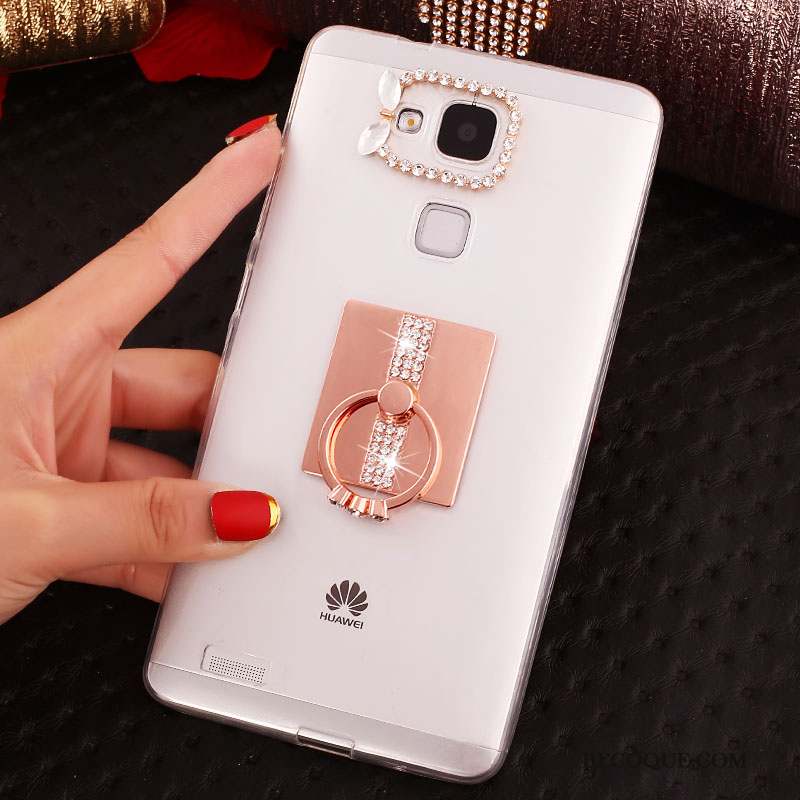 Huawei Ascend Mate 7 Fluide Doux Étui Coque Or Strass Téléphone Portable