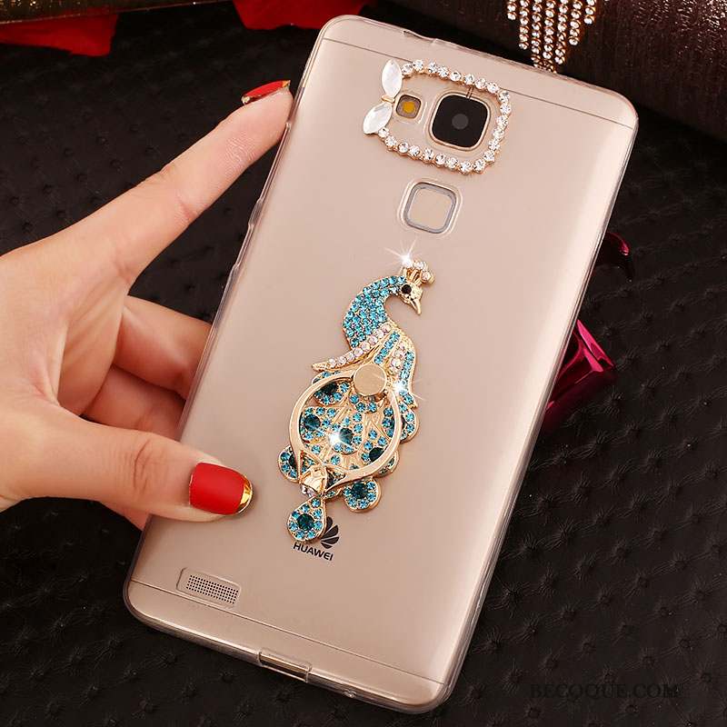 Huawei Ascend Mate 7 Fluide Doux Étui Coque Or Strass Téléphone Portable