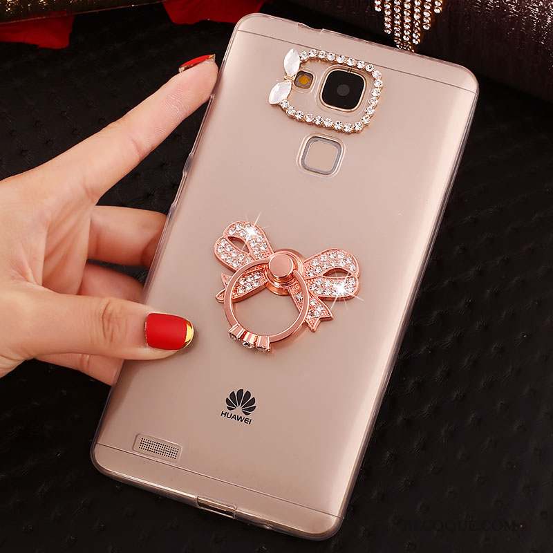 Huawei Ascend Mate 7 Fluide Doux Étui Coque Or Strass Téléphone Portable