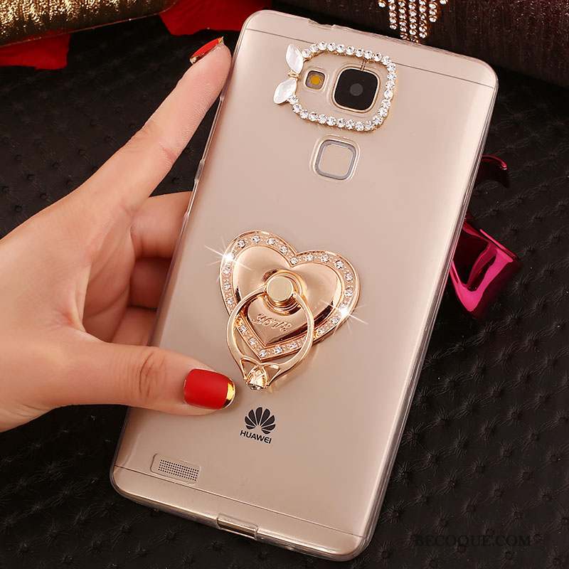 Huawei Ascend Mate 7 Fluide Doux Étui Coque Or Strass Téléphone Portable