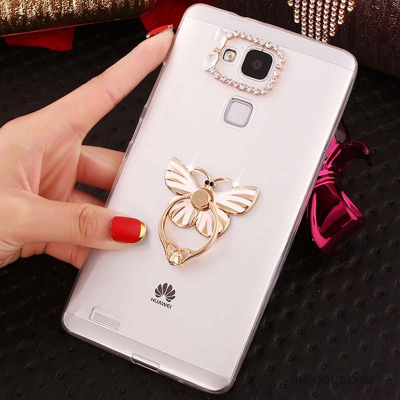 Huawei Ascend Mate 7 Fluide Doux Étui Coque Or Strass Téléphone Portable