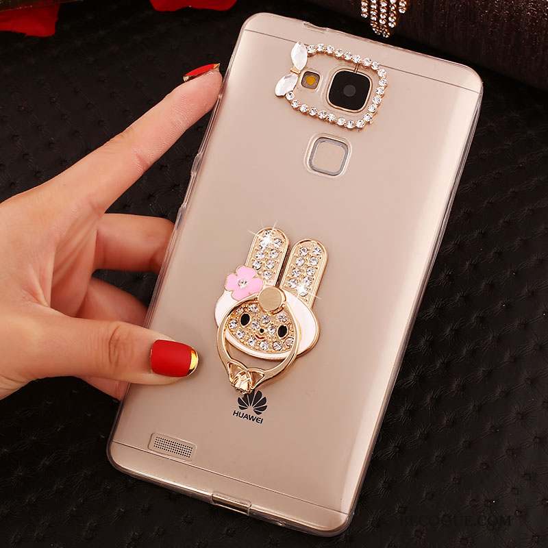 Huawei Ascend Mate 7 Fluide Doux Étui Coque Or Strass Téléphone Portable