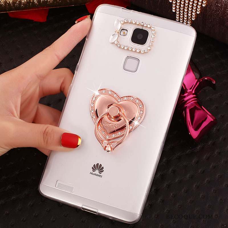 Huawei Ascend Mate 7 Fluide Doux Étui Coque Or Strass Téléphone Portable