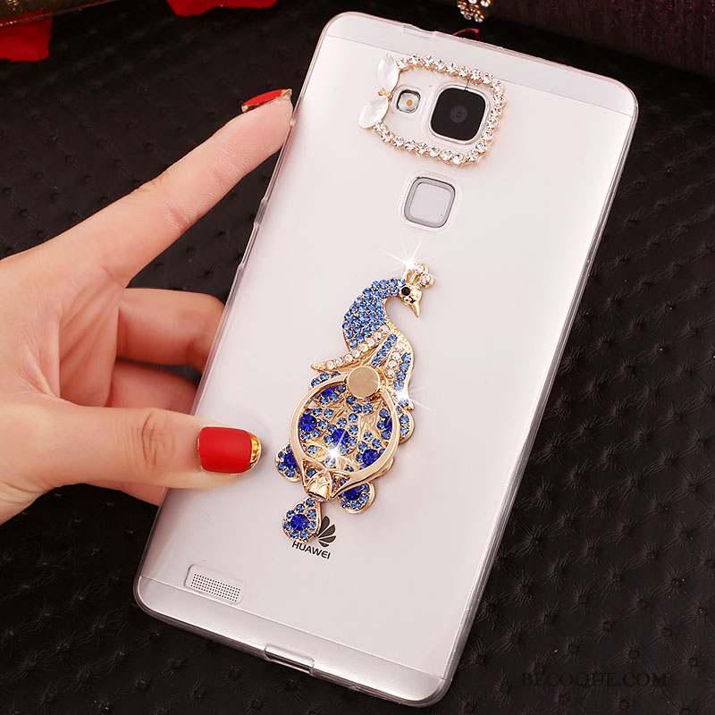 Huawei Ascend Mate 7 Fluide Doux Étui Coque Or Strass Téléphone Portable