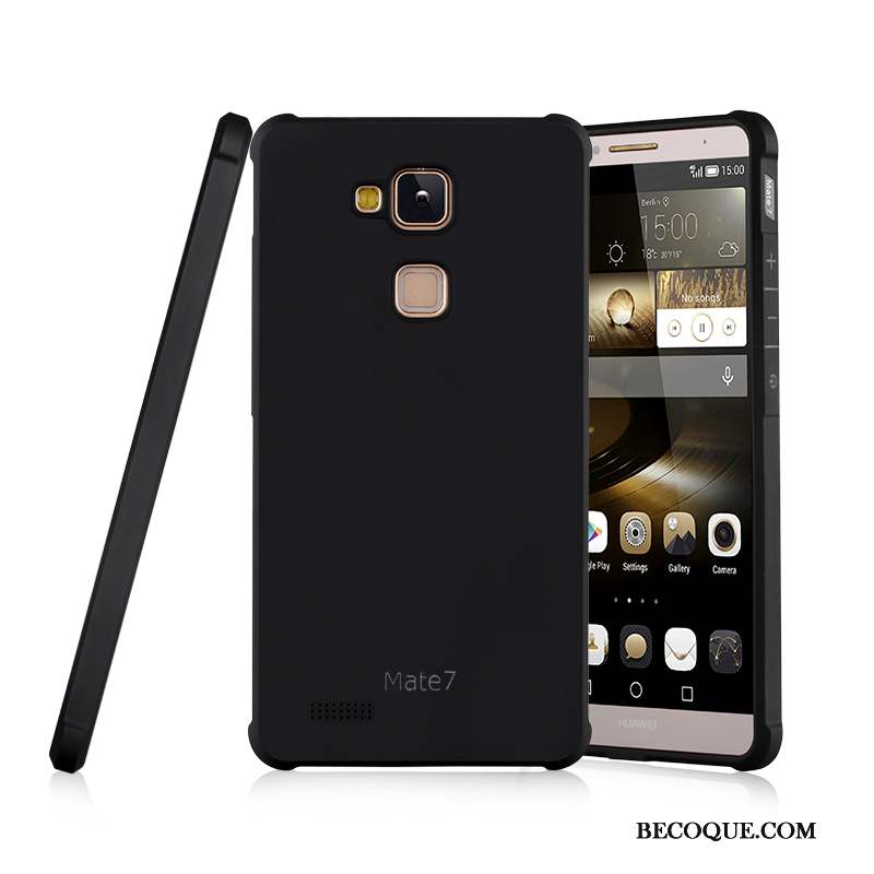 Huawei Ascend Mate 7 Protection Fluide Doux Coque De Téléphone Tout Compris Noir Silicone