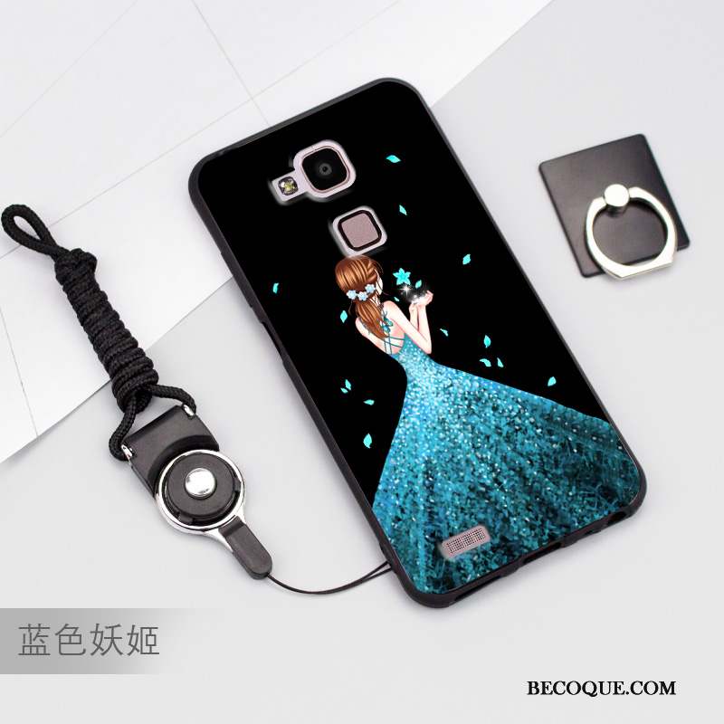 Huawei Ascend Mate 7 Téléphone Portable Incassable Ornements Suspendus Coque Noir Tout Compris