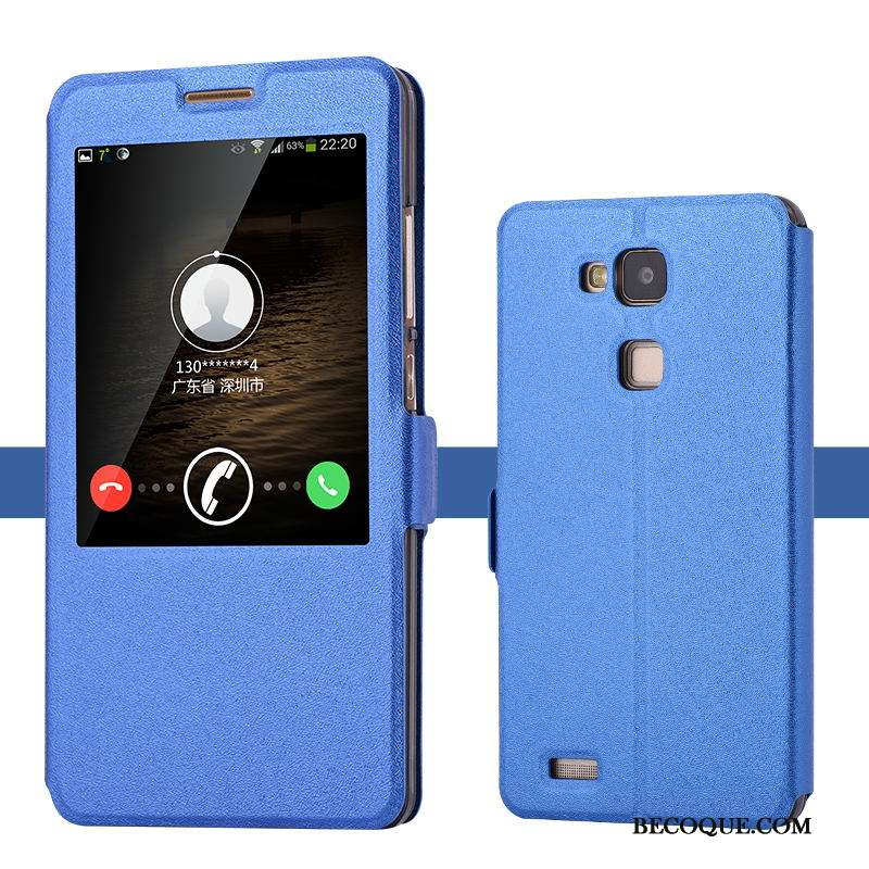 Huawei Ascend Mate 7 Téléphone Portable Étui Tendance Coque De Téléphone Protection Bleu Clair