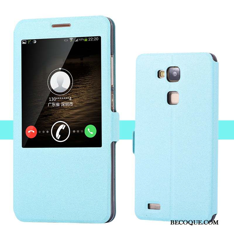 Huawei Ascend Mate 7 Téléphone Portable Étui Tendance Coque De Téléphone Protection Bleu Clair