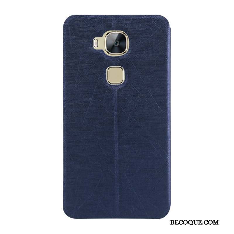 Huawei G7 Plus Bleu Marin Étui En Cuir Housse Téléphone Portable Coque De Téléphone Couleur