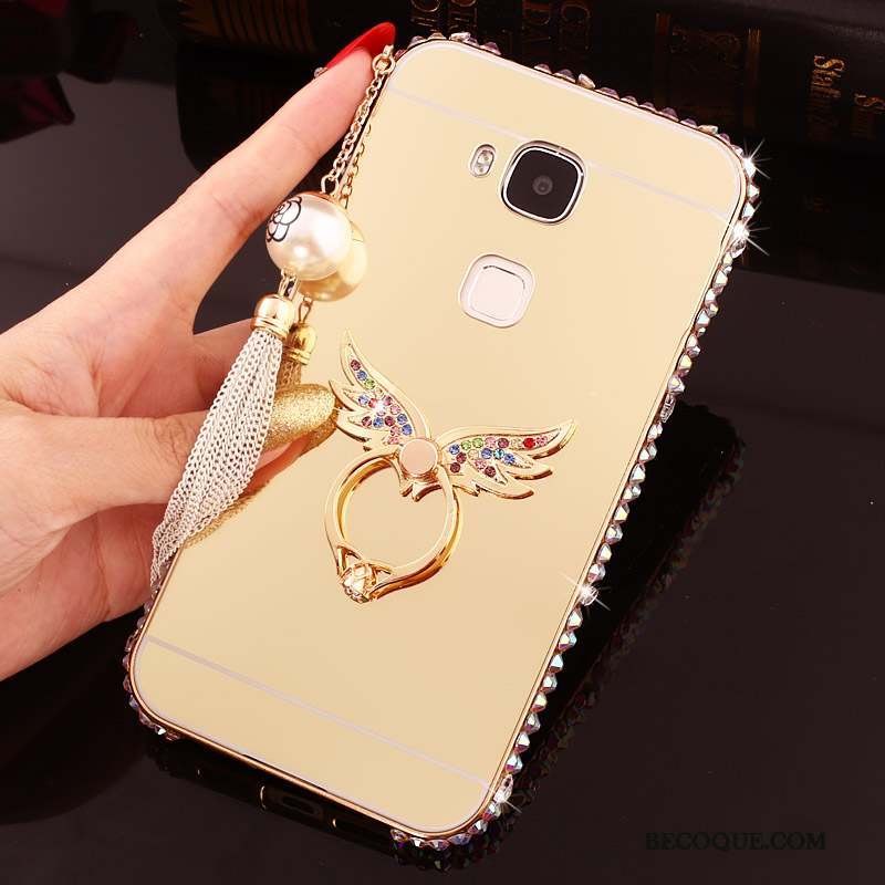 Huawei G7 Plus Border Métal Incassable Coque De Téléphone Étui Strass