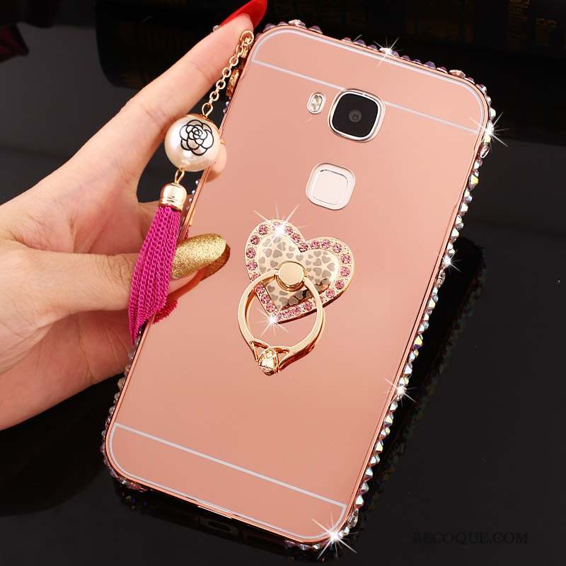 Huawei G7 Plus Border Métal Incassable Coque De Téléphone Étui Strass