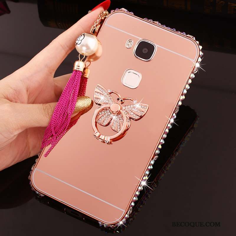 Huawei G7 Plus Border Métal Incassable Coque De Téléphone Étui Strass