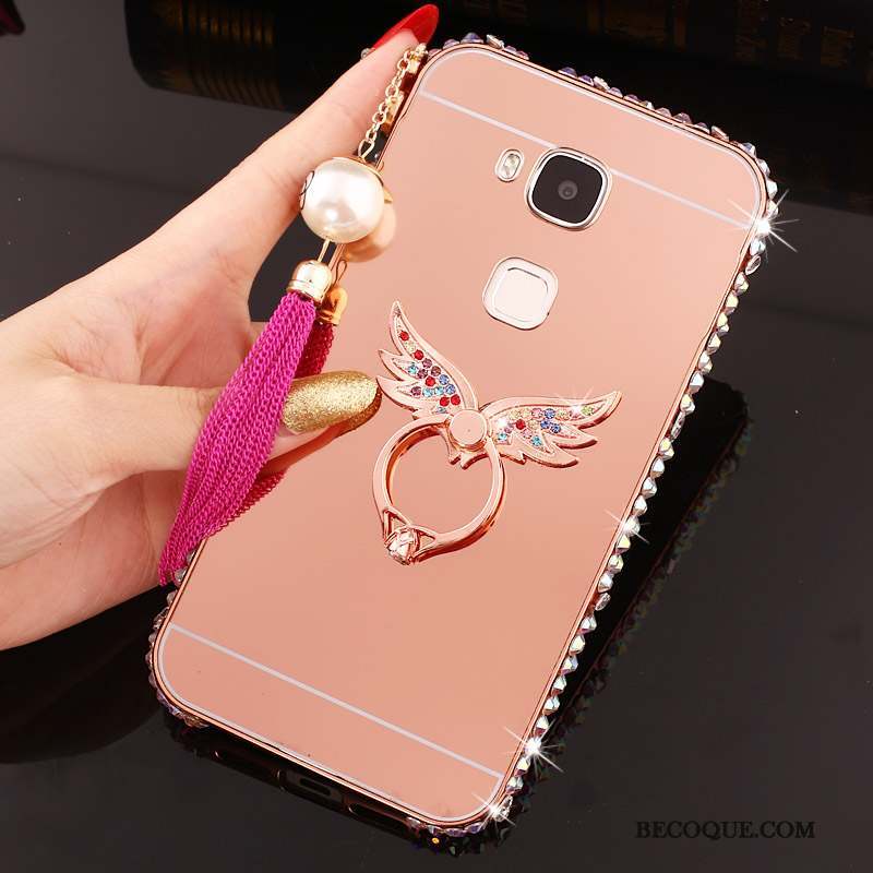 Huawei G7 Plus Border Métal Incassable Coque De Téléphone Étui Strass