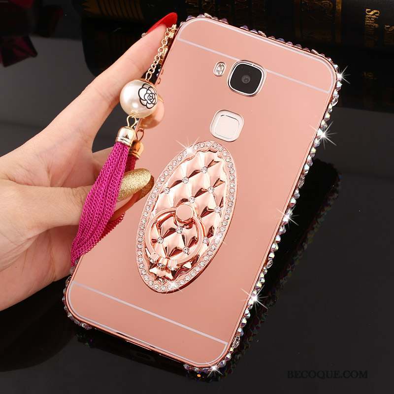 Huawei G7 Plus Border Métal Incassable Coque De Téléphone Étui Strass