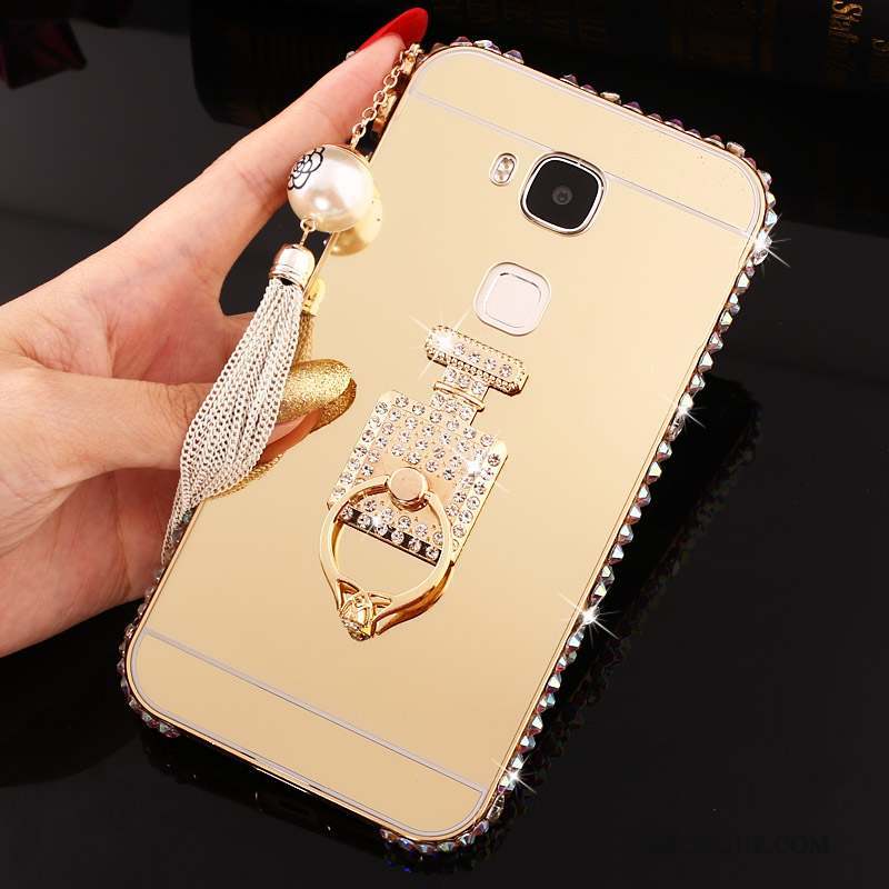 Huawei G7 Plus Border Métal Incassable Coque De Téléphone Étui Strass