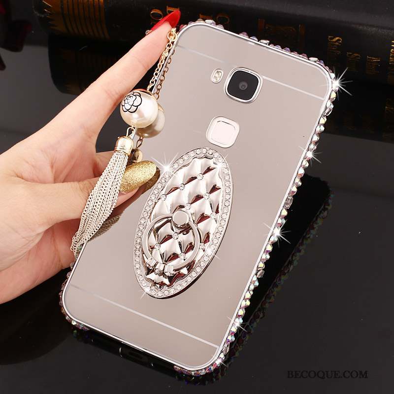 Huawei G7 Plus Border Métal Incassable Coque De Téléphone Étui Strass