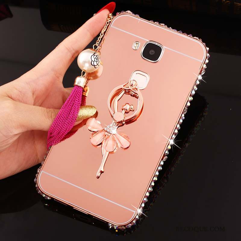 Huawei G7 Plus Border Métal Incassable Coque De Téléphone Étui Strass